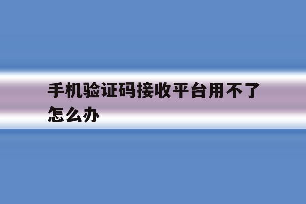 手机验证码接收平台用不了怎么办 手机验证码接收平台用不了怎么办