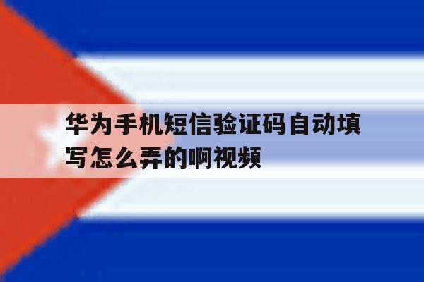华为手机短信验证码自动填写怎么弄的啊视频 华为手机短信验证码自动填写怎么弄的啊视频