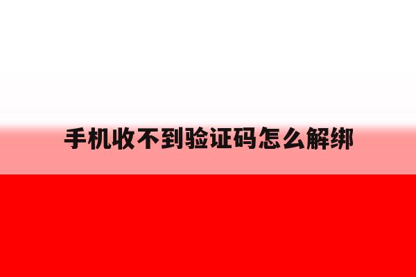 手机收不到验证码怎么解绑 手机收不到验证码怎么解绑