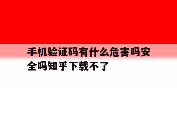 手机验证码有什么危害吗安全吗知乎下载不了 手机验证码有什么危害吗安全吗知乎下载不了