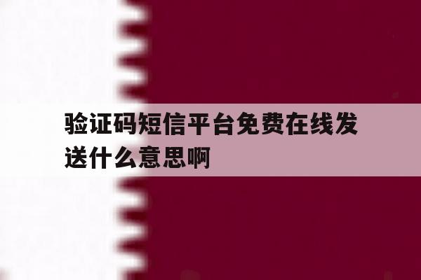 验证码短信平台免费在线发送什么意思啊 验证码短信平台免费在线发送什么意思啊