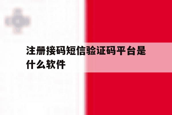 注册接码短信验证码平台是什么软件