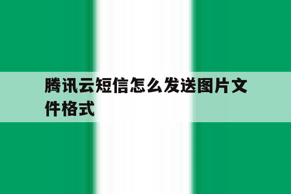腾讯云短信怎么发送图片文件格式 腾讯云短信怎么发送图片文件格式