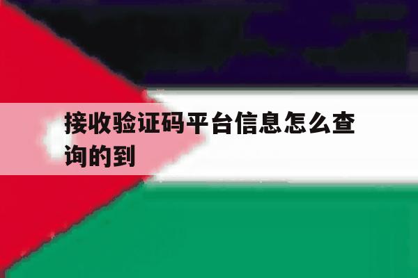 接收验证码平台信息怎么查询的到 接收验证码平台信息怎么查询的到