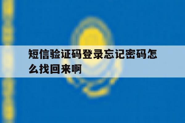 短信验证码登录忘记密码怎么找回来啊