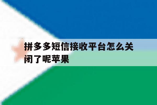 拼多多短信接收平台怎么关闭了呢苹果 拼多多短信接收平台怎么关闭了呢苹果