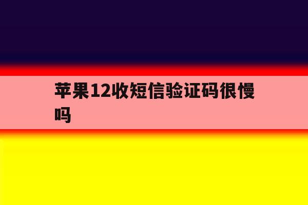 苹果12收短信验证码很慢吗 苹果12收短信验证码很慢吗