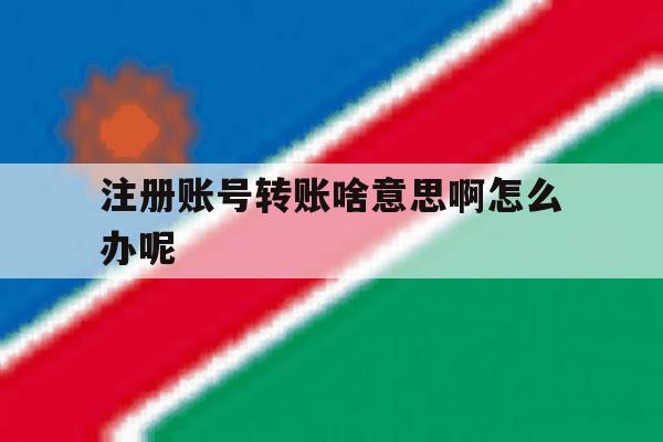 注册账号转账啥意思啊怎么办呢