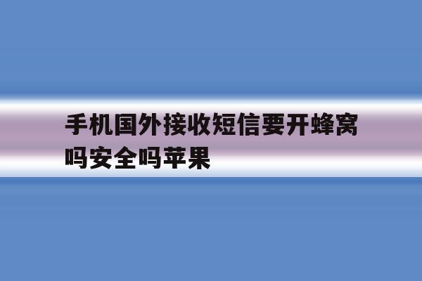 手机国外接收短信要开蜂窝吗安全吗苹果 手机国外接收短信要开蜂窝吗安全吗苹果