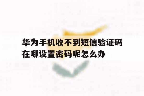 华为手机收不到短信验证码在哪设置密码呢怎么办的简单介绍 华为手机收不到短信验证码在哪设置密码呢怎么办的简单介绍