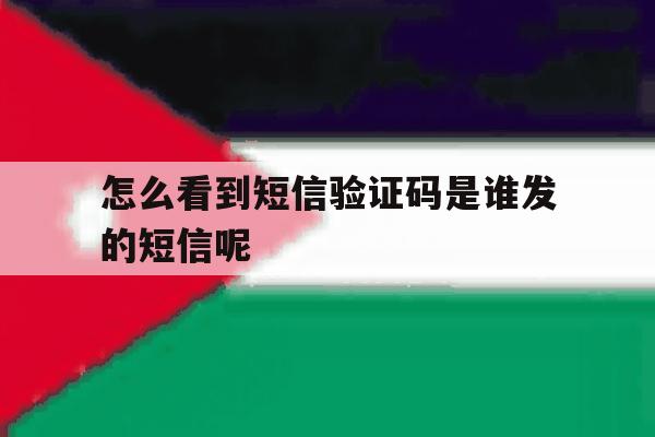 怎么看到短信验证码是谁发的短信呢 怎么看到短信验证码是谁发的短信呢