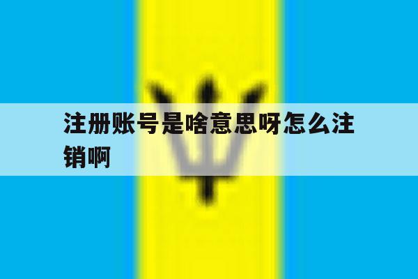 注册账号是啥意思呀怎么注销啊